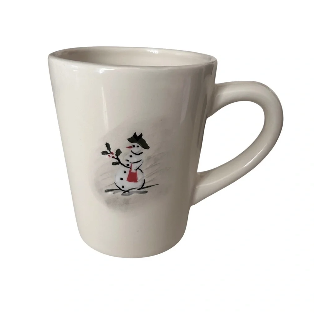 Williams Sonoma Holiday Snowman Holly Mug